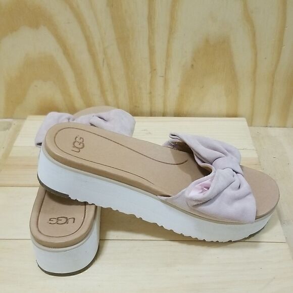 UGG JOAN SEASHELL PINK PLATFORM WEDGE SLIDE SLIPPER US 10 / EU 41 - Picture 7 of 9